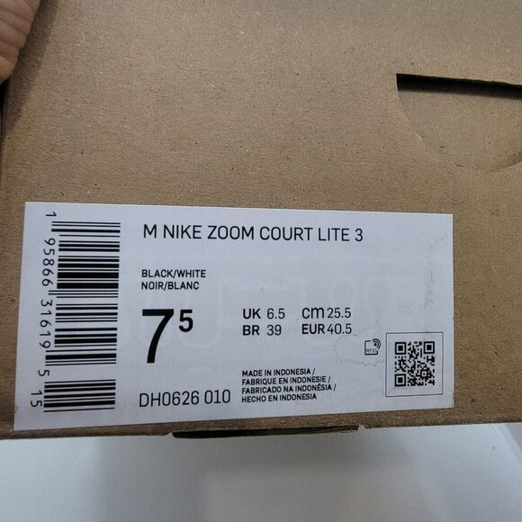 ⭐Nike Court Zoom Lite 3 Mens Hard Court Men Shoes 7.5 Black Sneakers DH0626-010 - Picture 9 of 11